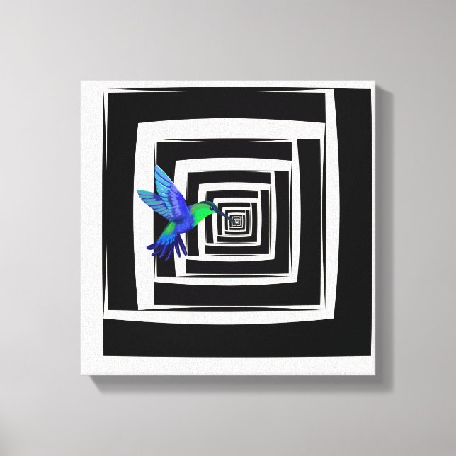 Lienzo Hummingbird Canvas Print Square diseño único (Anverso)