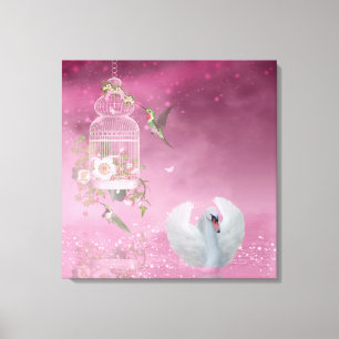 Lienzo Hummingbird y Swan