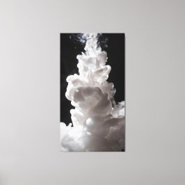 Lienzo Humo blanco que sube lentamente con un fondo negro