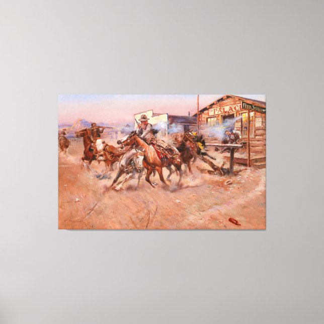 Lienzo Humo de 0,45 por Charles Marion Russell (1908) (Anverso)