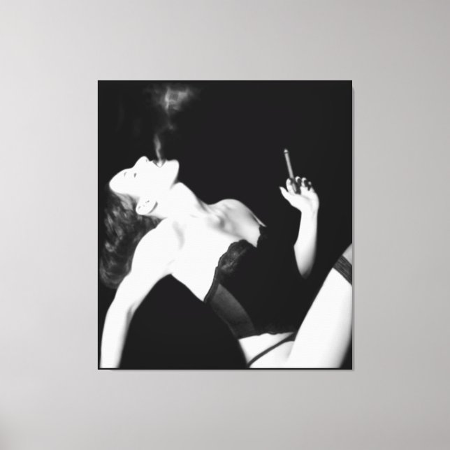 Lienzo Humo y seducción - autorretrato (Anverso)