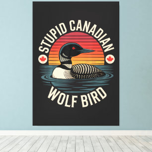 Lienzo Humor estúpido de lobo pájaro canadiense somorgujo