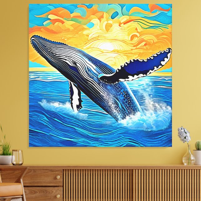 Lienzo Humpback Sunset Leap Art (Insitu (Sala de estar))
