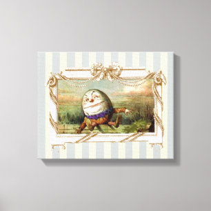 Lienzo Humpty Dumpty sobre rayas azules y blancas