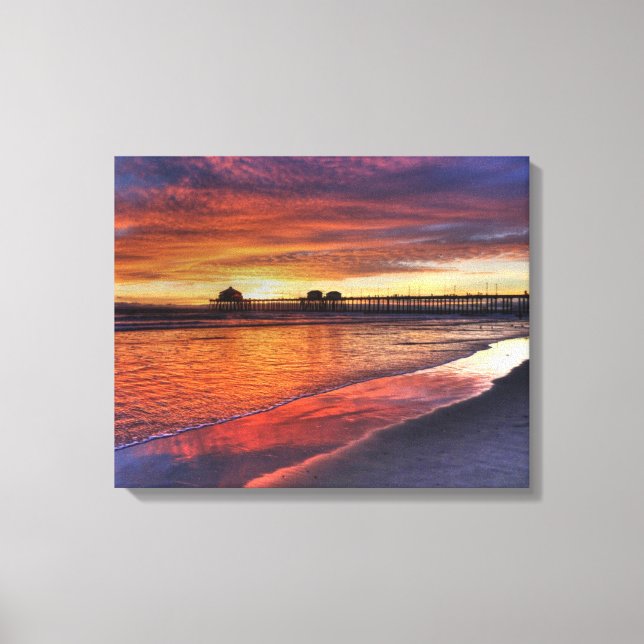 Lienzo Huntington Beach Pier, California (Anverso)