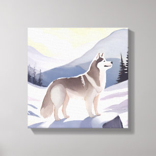 Lienzo Husky de Alaska   Acuarela de Mountain Dog