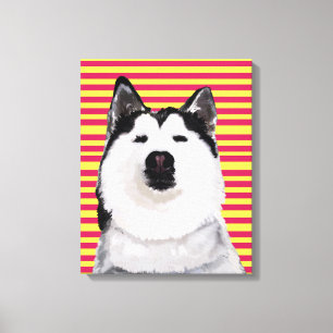 Lienzo Husky Dog Strips Single Wall Art
