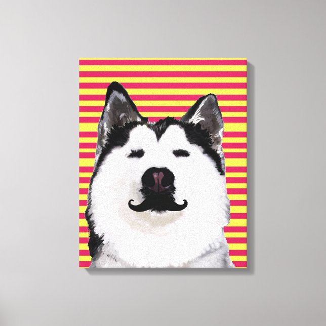 Lienzo Husky Dog Strips Single Wall Art (Anverso)
