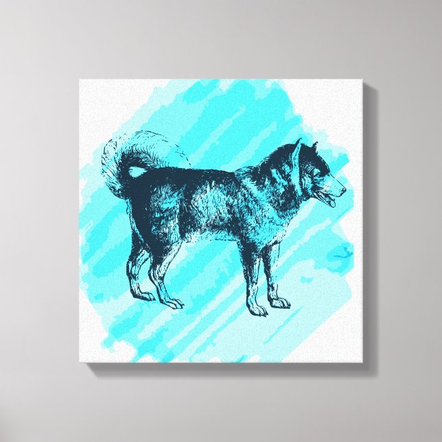 Lienzo Husky Siberian (Anverso)