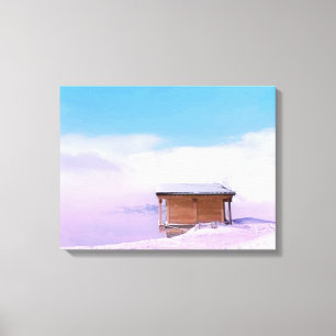 Lienzo Hut de Montaña de Nieve Francesa