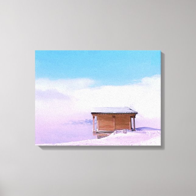 Lienzo Hut de Montaña de Nieve Francesa (Anverso)