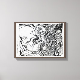 Lienzo Huyendo de terror de una habitación vacía...