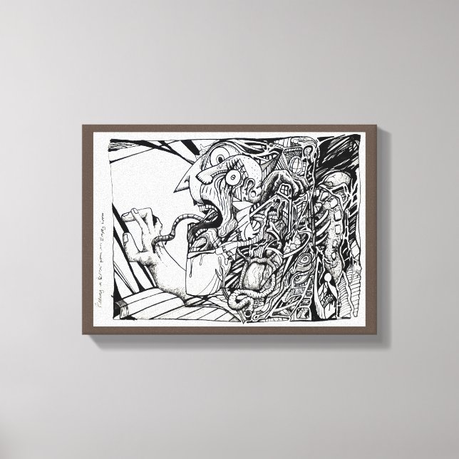 Lienzo Huyendo de terror de una habitación vacía... (Anverso)