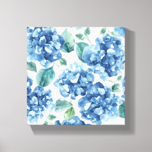 Lienzo Hydrangea Blues   Patrón de flores de acuarela