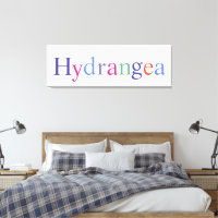 Hydrangea Colorful Text Floral Name Wall