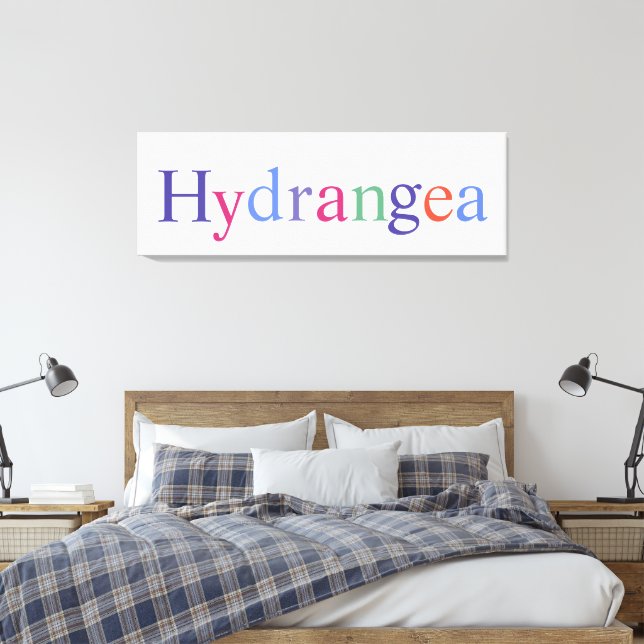 Lienzo Hydrangea Colorful Text Floral Name Wall (Insitu(Dormitorio))