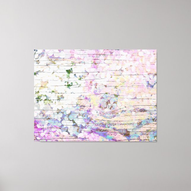 Lienzo Hydrangea Floral Pink Country Vintood (Anverso)