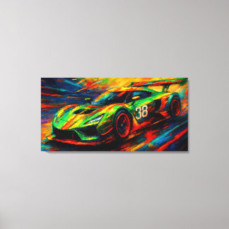 Lienzo hyper stylized racing car