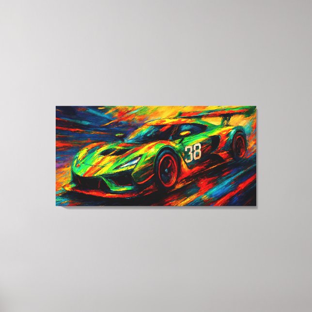 Lienzo hyper stylized racing car (Anverso)