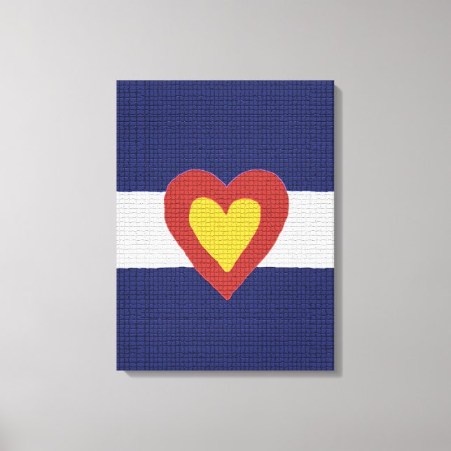 Lienzo I Heart Colorado Flag Canvas Wall Art (Anverso)