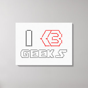 Lienzo I Heart Geeks ASCII ART