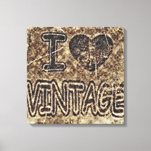 Lienzo I Heart Vintage Wrapped Canvas