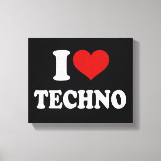 Lienzo I Love Techno