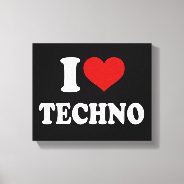 Lienzo I Love Techno (Anverso)