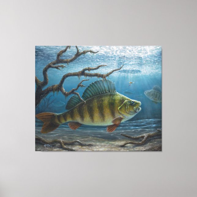 Lienzo Ice Fishing for Perch (Anverso)