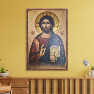 Lienzo Icono de Jesucristo