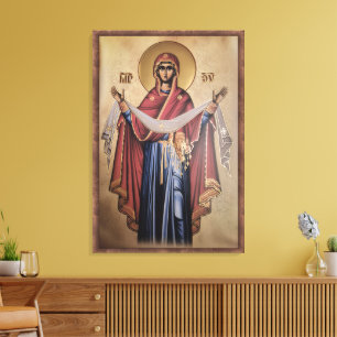 Lienzo Icono de la Virgen María