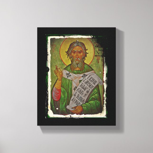 Lienzo Icono de San Patricio en verde (Anverso)