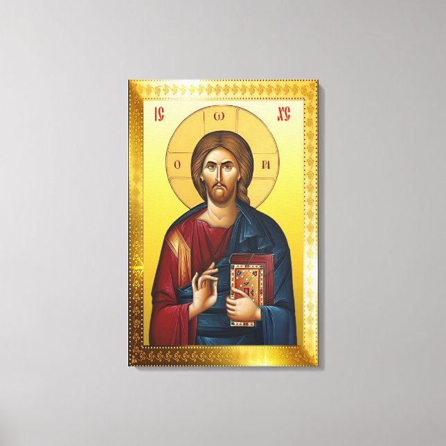 Lienzo Icono ortodoxo de Jesucristo (Anverso)