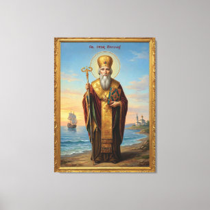 Lienzo icono ortodoxo de San Nicolás