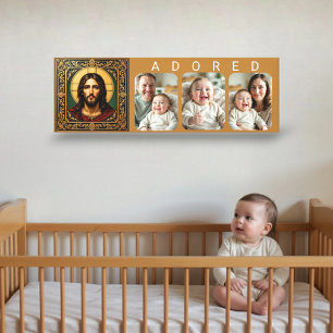 Lienzo Icono Sagrado Esmeralda - Jesús - Foto de Bebé ADO