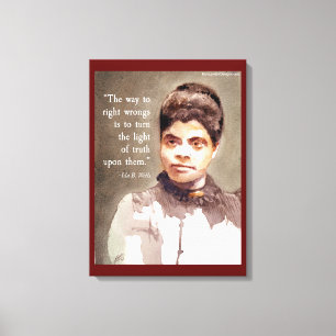 Lienzo Ida B Wells y cita "Lo correcto e incorrecto"