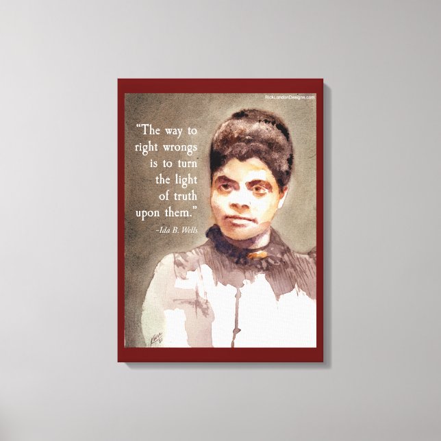 Lienzo Ida B Wells y cita "Lo correcto e incorrecto" (Anverso)
