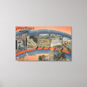 Lienzo Idaho (Capital del Estado/flor) - letra grande