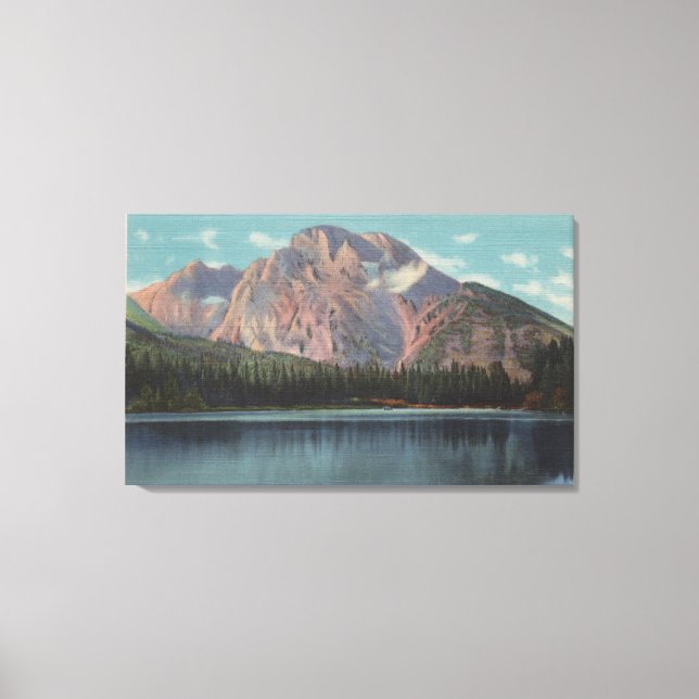 Lienzo IdahoView del monte Moran desde Leigh Lake Idaho (Anverso)