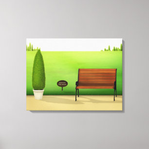 Lienzo Idílica escena del parque con el Rótulo "Mantente 