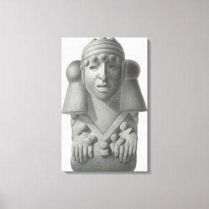 Lienzo Ídolo de piedra de dios Cocijo, placa de la lluvi