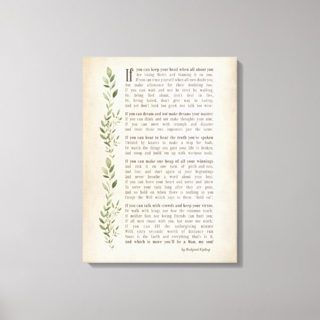 Lienzo IF, poema inspirado de Rudyard Kipling (Anverso)