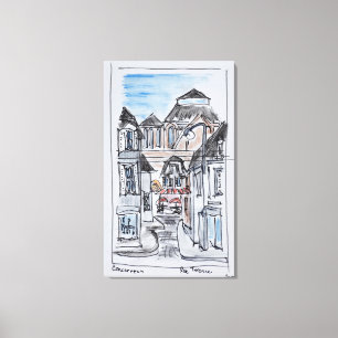 Lienzo Iglesia antigua Concarneau Rue Turenne, Bretaña