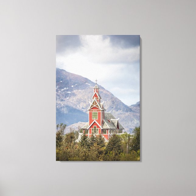 Lienzo Iglesia de Buksnes Lofoten Noruega (Anverso)