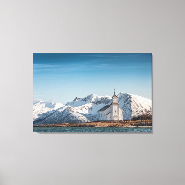 Lienzo Iglesia de Gimsoy Lofoten Noruega (Anverso)