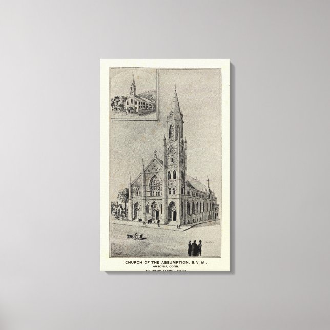 Lienzo Iglesia de la Asunción, Ansonia, Conn (Anverso)