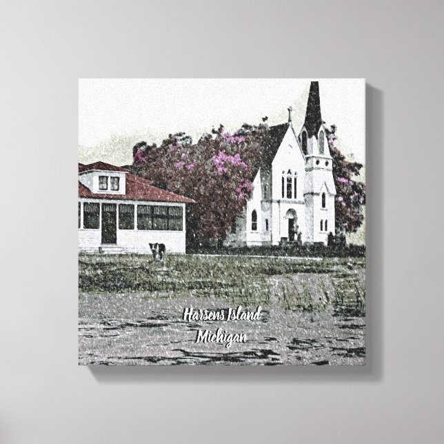 Lienzo Iglesia de San Marcos de la Isla de Harsens Michig (Anverso)