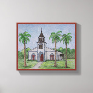 Lienzo Iglesia en Runaway Bay, Jamaica