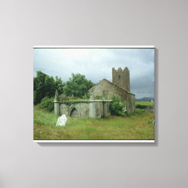 Lienzo Iglesia medieval y cementerio (Anverso)