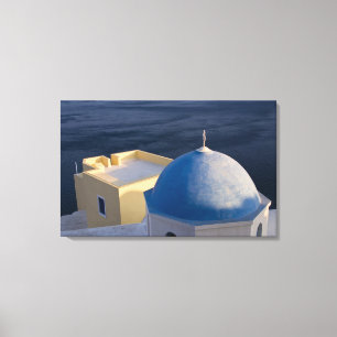 Lienzo Iglesia ortodoxa cerca del mar, Oia Santorini